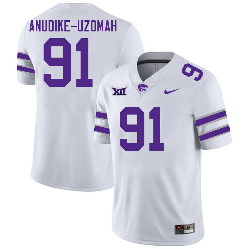 #91 Felix Anudike-Uzomah Kansas State Wildcats Fotball Jerseys Stitched Sale-White